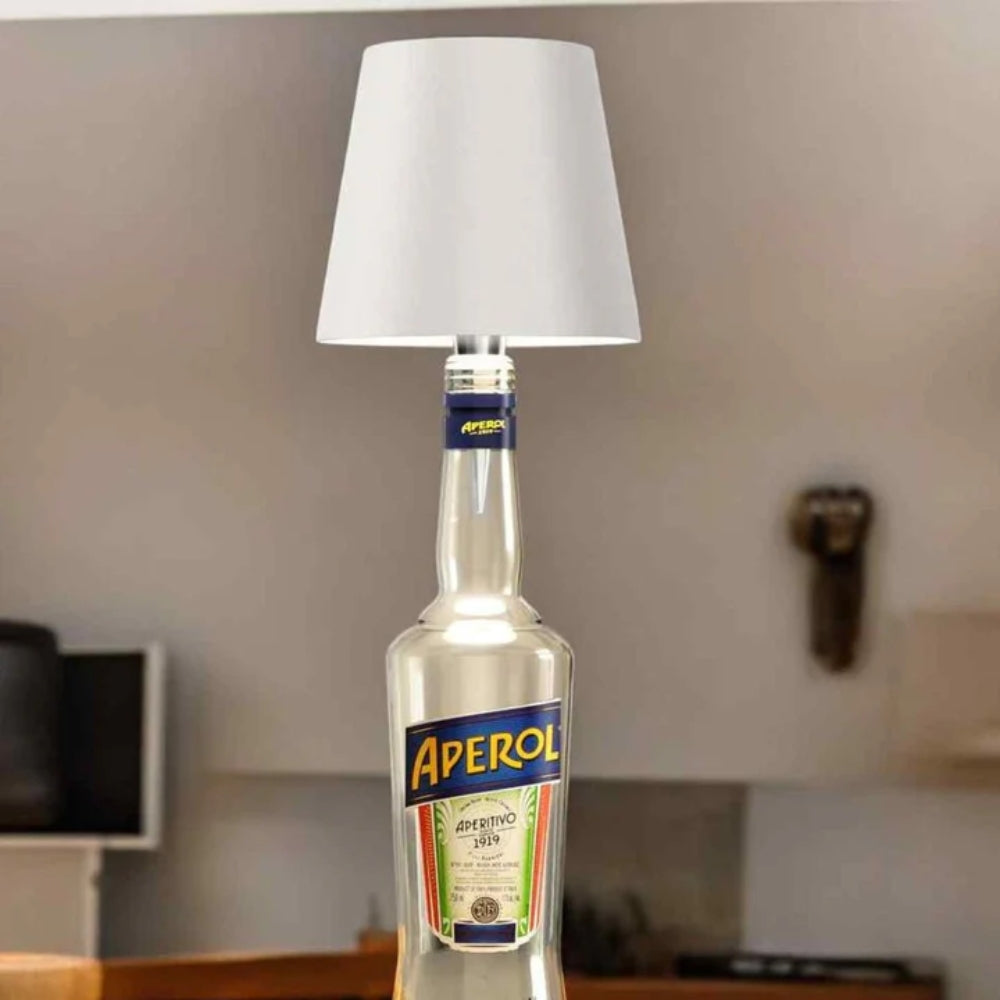 Flaschenlicht | Flasche als Tischlampe | Akku Tischleuchte | Flaschenverschluss | LumiFlasche