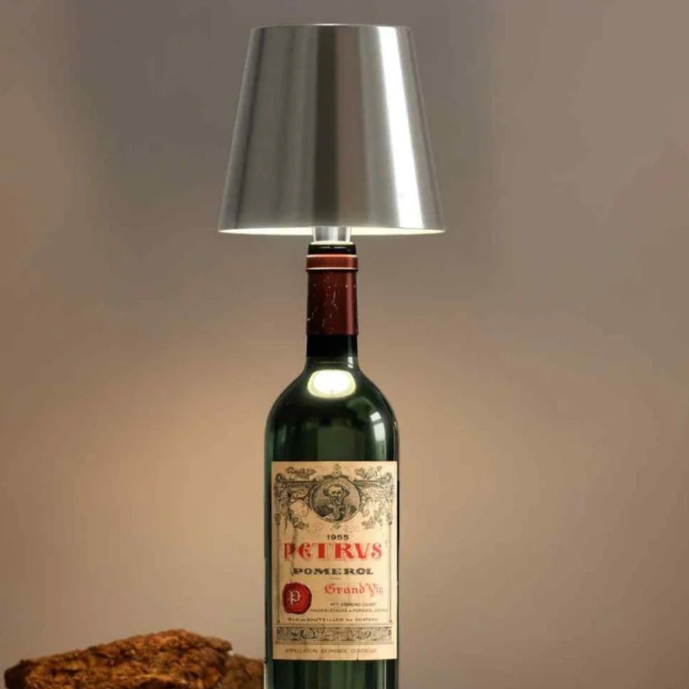Flaschenlicht | Flasche als Tischlampe | Akku Tischleuchte | Flaschenverschluss | LumiFlasche