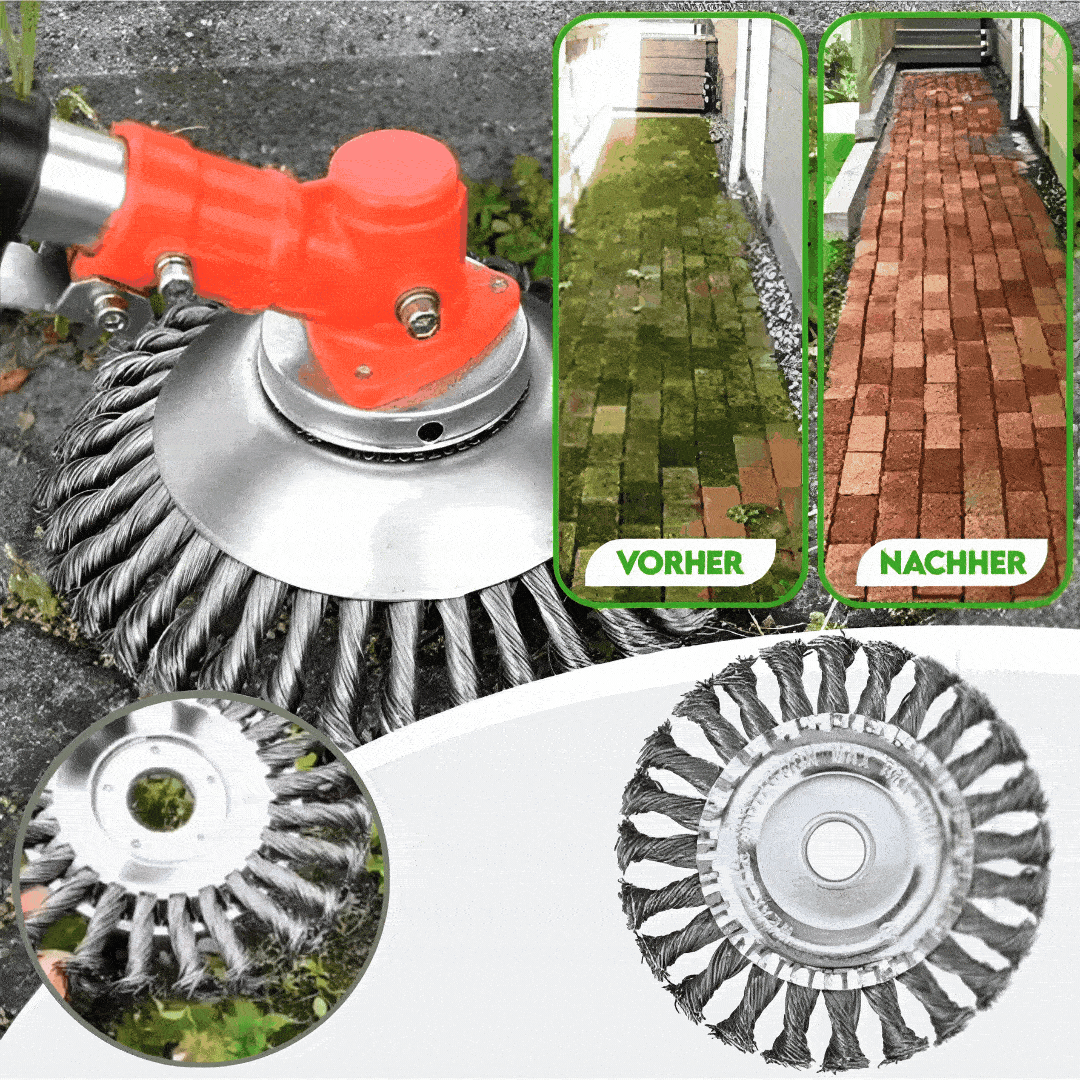 Unkrauttrimmer für Garten | Unkraut Trimmer mit Stahlbürste | GartenFix