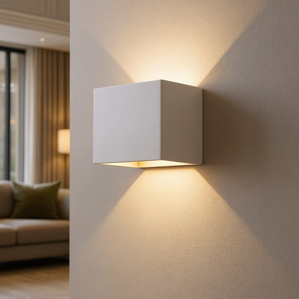 Kabellose Wandleuchte für innen und außen | LED Wandlampe mit Akku und Sensor in schwarz und weiß
