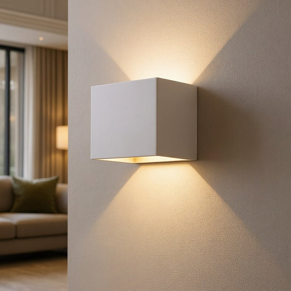 Kabellose Wandleuchte für innen und außen | LED Wandlampe mit Akku und Sensor in schwarz und weiß