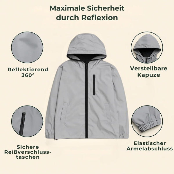 Reflektierende Jacke Damen & Herren | Voll Reflektierende Jacke | GlowJack