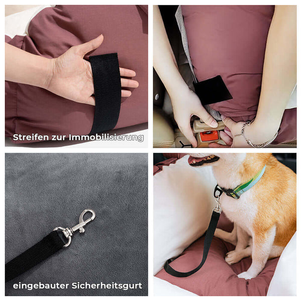 HundeBox™ | Hunde Autositz | Hundesitz für Rückbank | Hunde Auto Transportbox