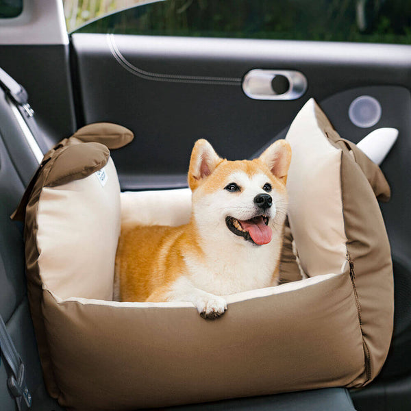 HundeBox™ | Hunde Autositz | Hundesitz für Rückbank | Hunde Auto Transportbox
