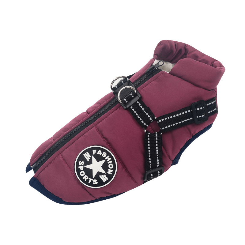 Hundemantel für Winter | Wintermantel für Hunde | Hundejacke mit Geschirr | FellMantel