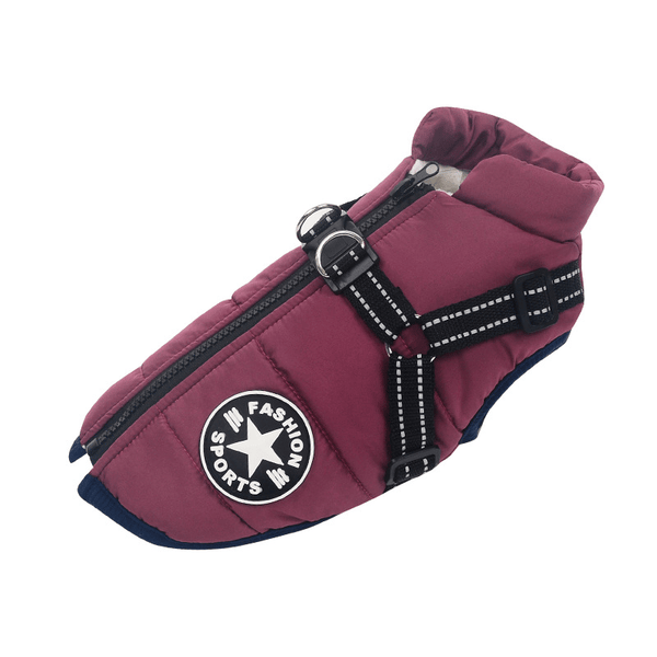 Hundemantel für Winter | Wintermantel für Hunde | Hundejacke mit Geschirr | FellMantel