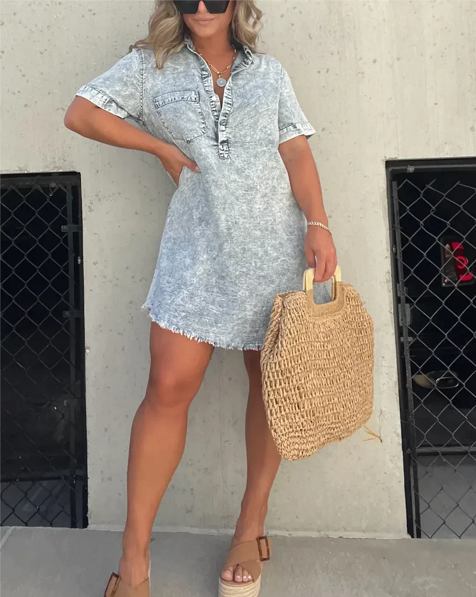 Vera | Lässiges Hemdblusenkleid aus Denim