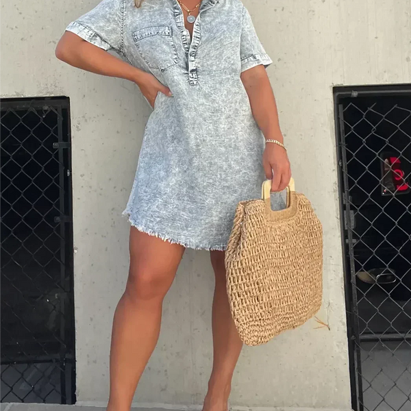 Vera | Lässiges Hemdblusenkleid aus Denim