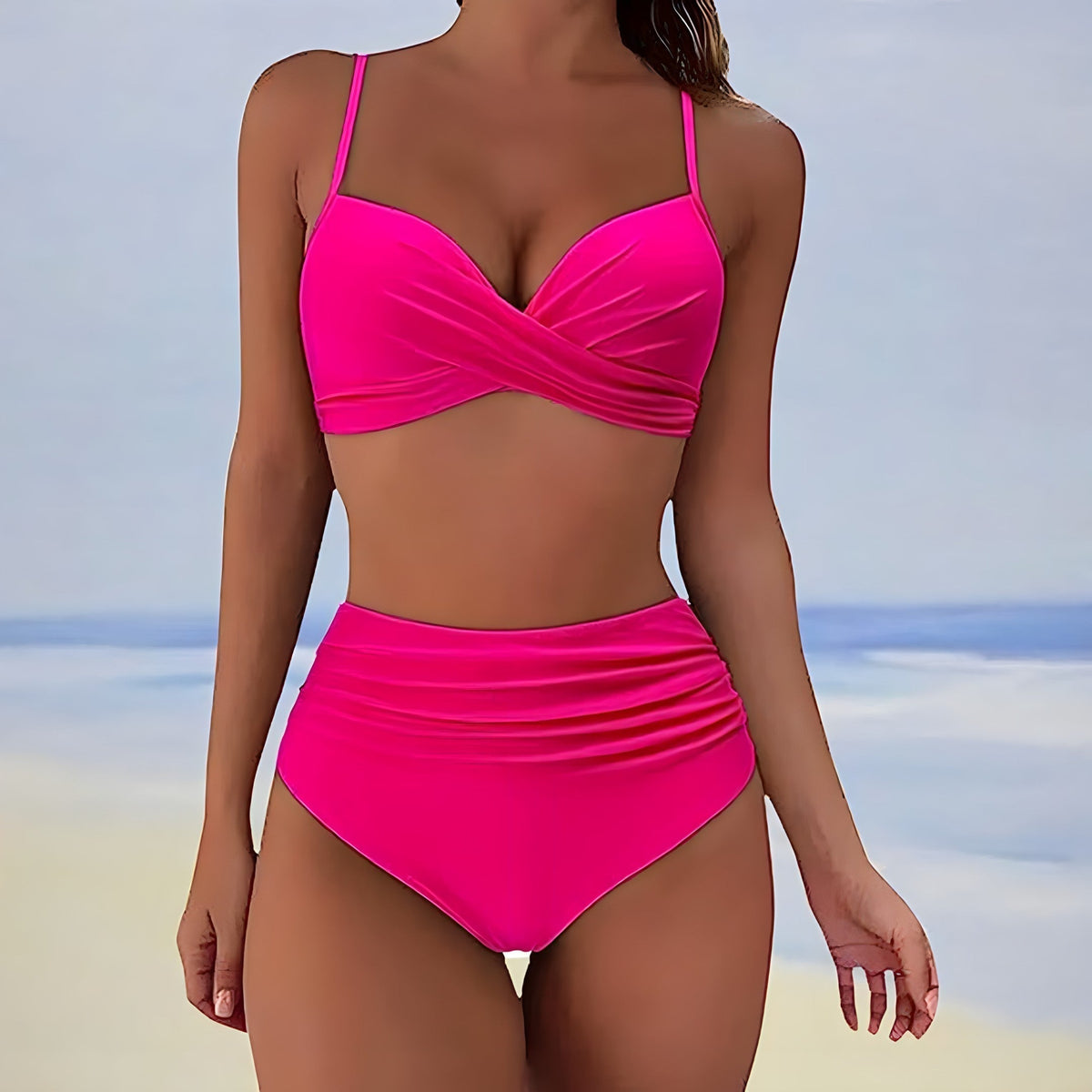 Damen Bikini Set High Waist | Figurumschmeichelnder Schnitt & sicherer Halt | Schnell trocknender Stretchstoff | Strand & Pool