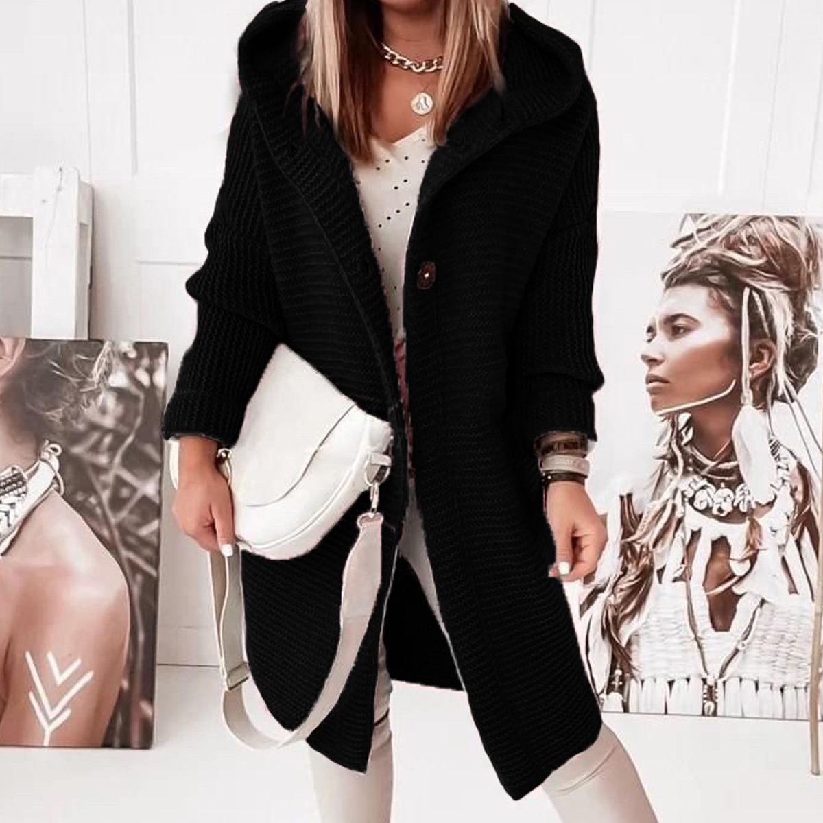 Ella Chic Freizeitmantel mit Kapuze