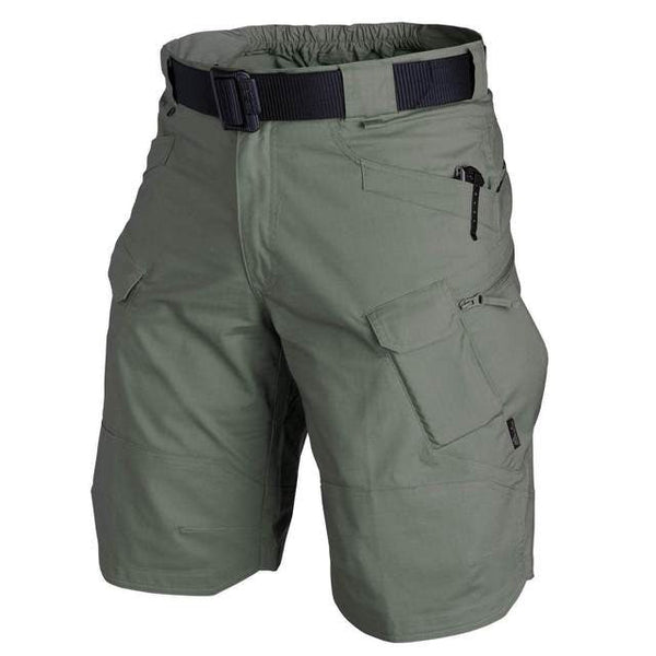 Herren Tactical Shorts elastisch | Reiß- & wasserfestes Poly/Baumwoll-Gewebe | Viele Taschen mit Zip/Klett | Outdoor Wandern