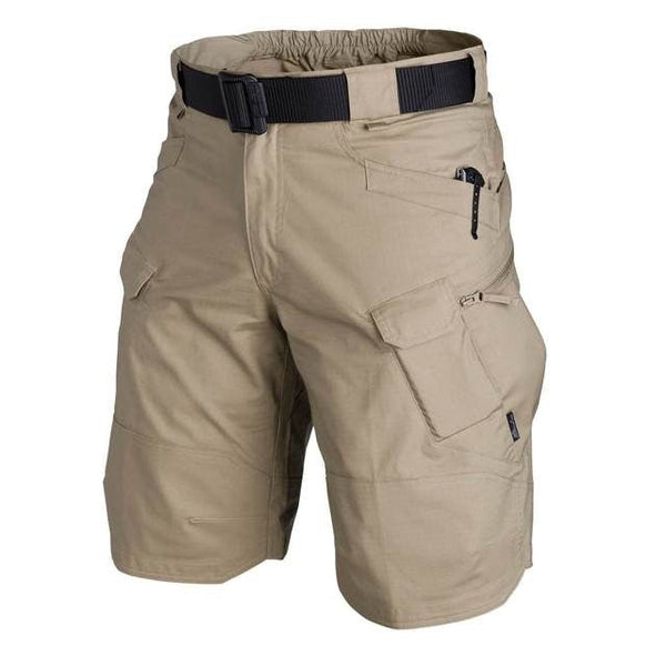 Herren Tactical Shorts elastisch | Reiß- & wasserfestes Poly/Baumwoll-Gewebe | Viele Taschen mit Zip/Klett | Outdoor Wandern