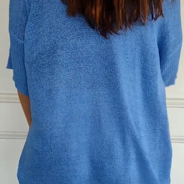 Miriam™ | Unifarbenes Stricktop mit V-Ausschnitt