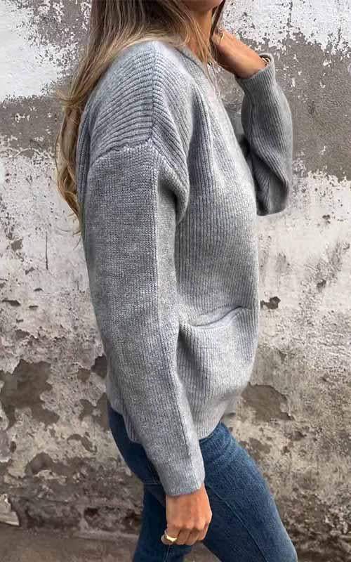 Carla™ | Baumwolle Zip Strickjacke