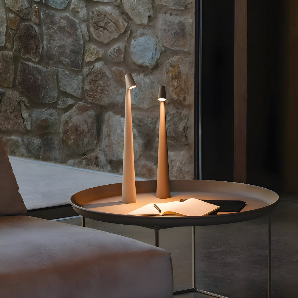 Kabellose LED Tischlampe | Lampe für Wohnzimmer & Schreibtisch | Moderne Akku Tischleuchte | VivaLume