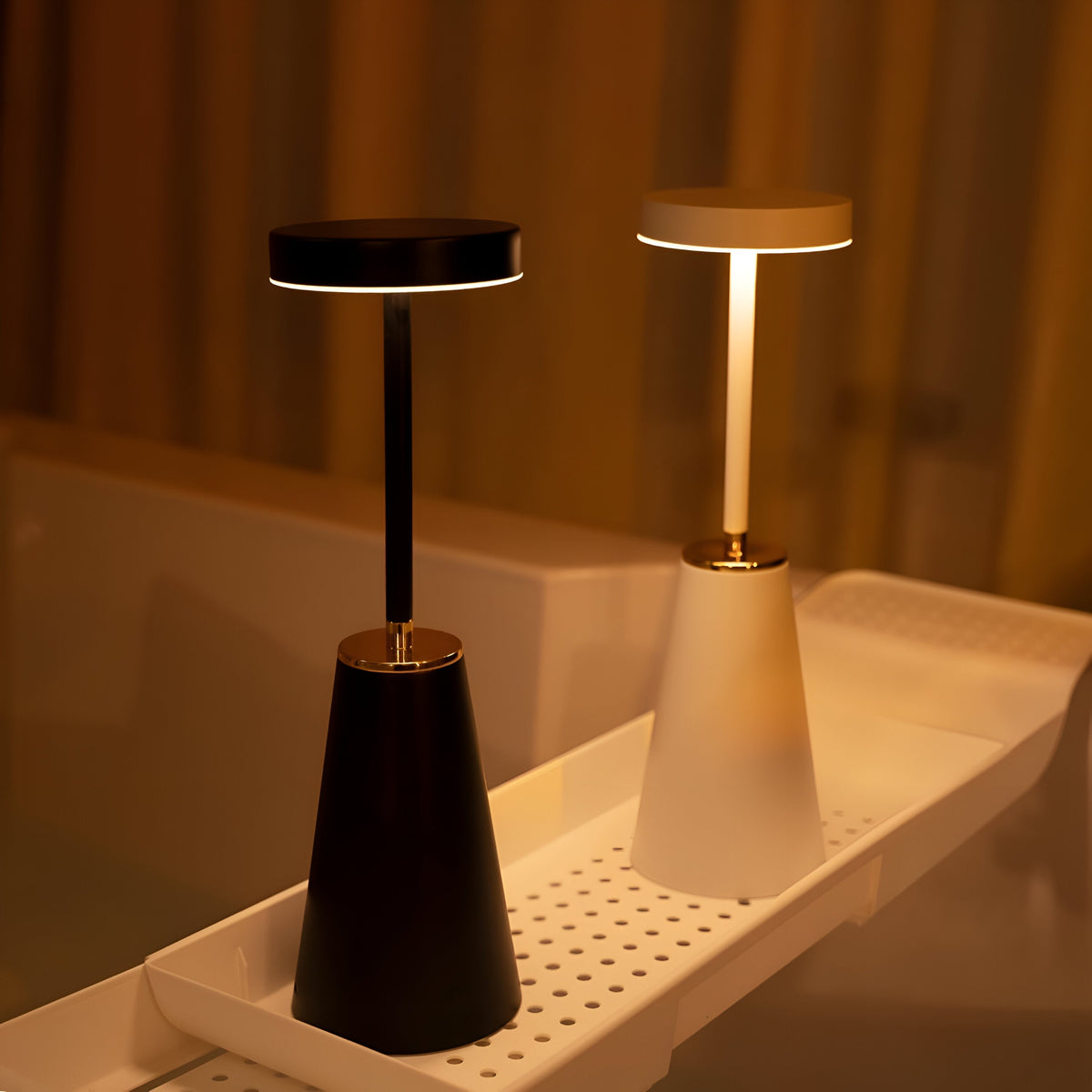 Kabellose Tischlampe | Nachttischlampe mit Touch | Dimmbare Lampe für modernes Ambiente | AuraLume
