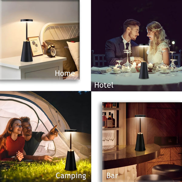 Kabellose Tischlampe | Nachttischlampe mit Touch | Dimmbare Lampe für modernes Ambiente | AuraLume
