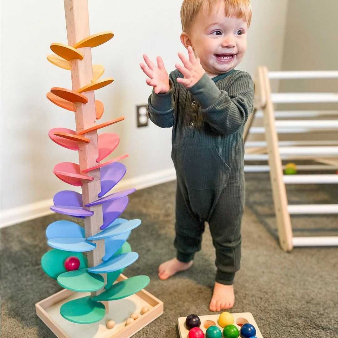 Kugelbahn | Holz Kugelbahn für Kinder ab 1 Jahr | KlangRegen
