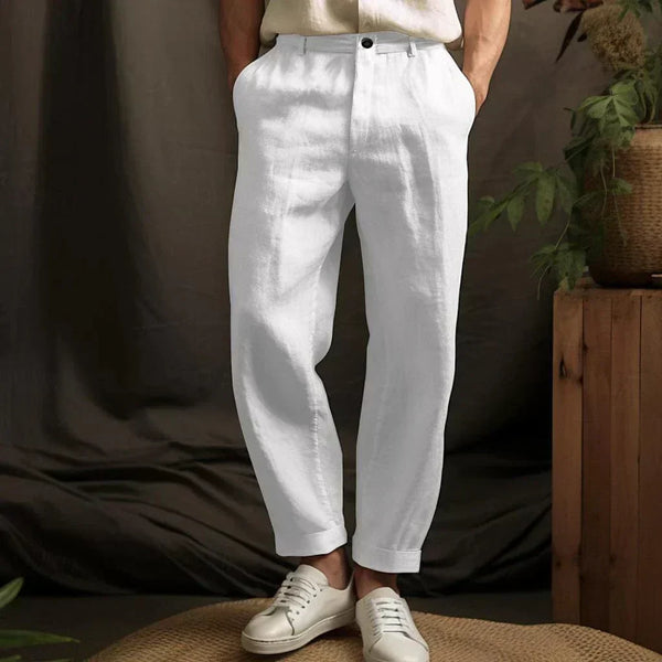 Herren Leinenhose mit lockerer Passform | Luftige Sommerhose für Freizeit & Urlaub | Atmungsaktiver Komfort