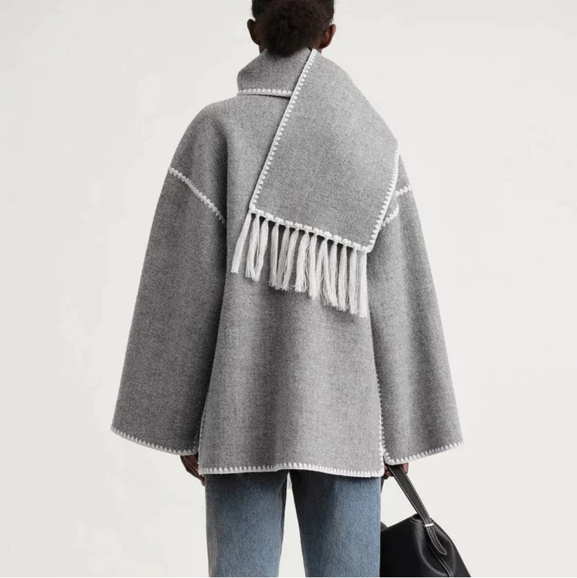 Emmy™ | Mélange Wollschal Jacke | 50% RABATT!