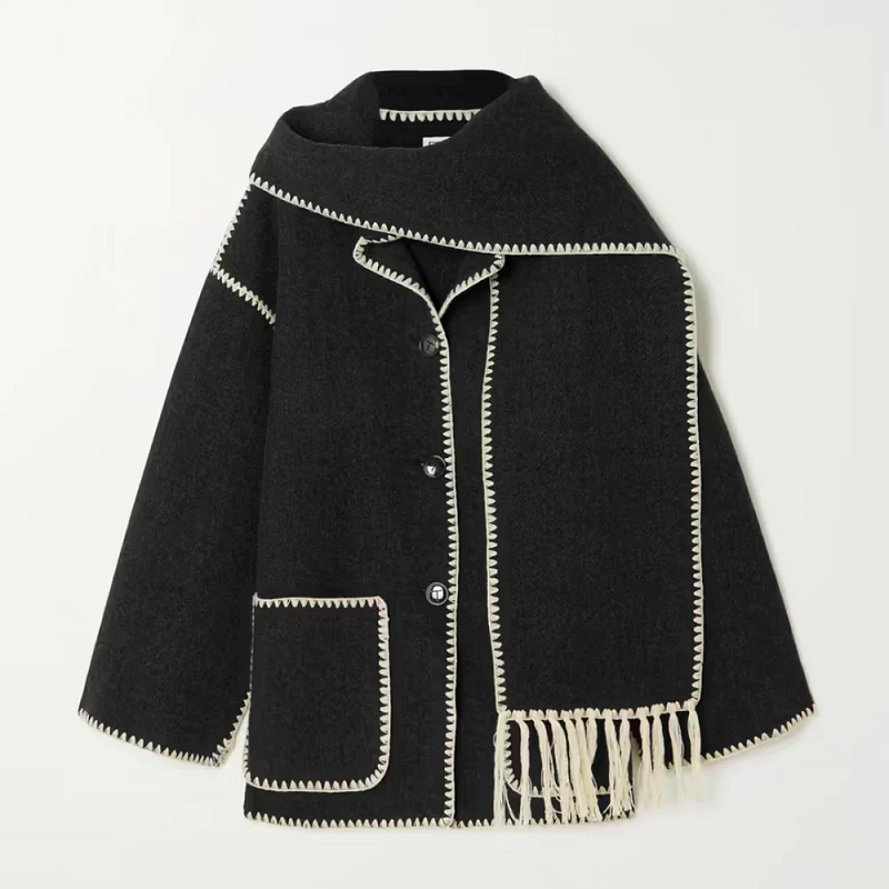 Emmy™ | Mélange Wollschal Jacke | 50% RABATT!