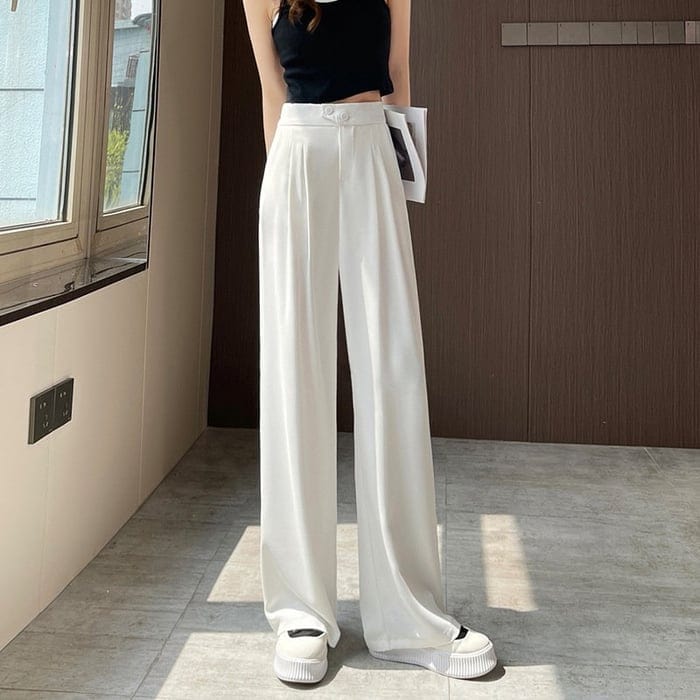 Damen Stoffhose bequem & vielseitig | lange High-Waist Hose für Alltag & Büro | elegante Freizeit Hose mit komfortabler Passform