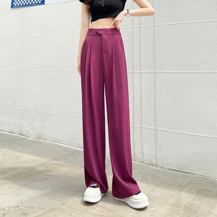 Damen Stoffhose bequem & vielseitig | lange High-Waist Hose für Alltag & Büro | elegante Freizeit Hose mit komfortabler Passform