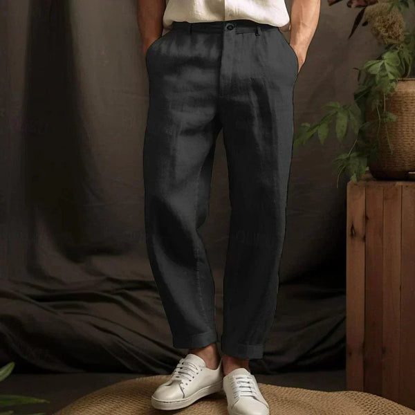 Herren Leinenhose mit lockerer Passform | Luftige Sommerhose für Freizeit & Urlaub | Atmungsaktiver Komfort