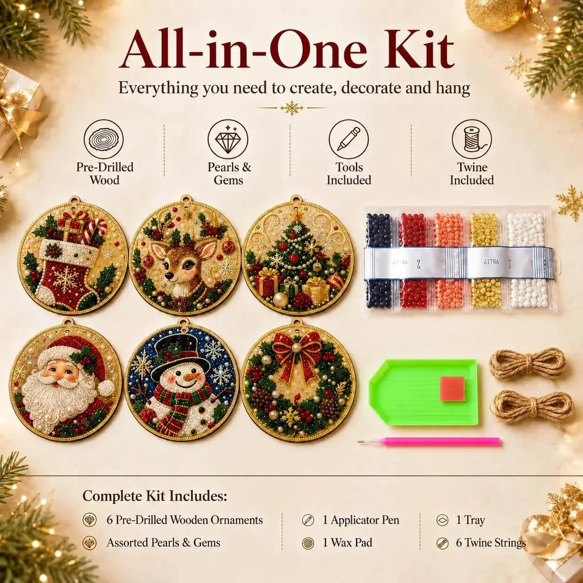 WeihnachtsGlanz™ Kreatives Diamantmalerei-Bastelset