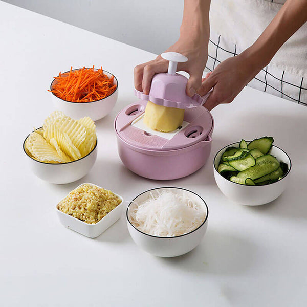 Gemüseschneider | 12-in-1 Schneider für Gemüse & Obst | MultiSchnitt