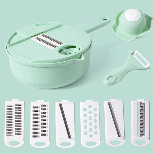 Gemüseschneider | 12-in-1 Schneider für Gemüse & Obst | MultiSchnitt