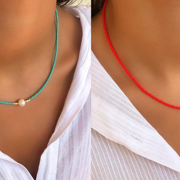 Perlen Halskette Damen handgefertigt | Süßwasserperlen Schmuck elegant | Zeitlose Damen Kette verstellbar