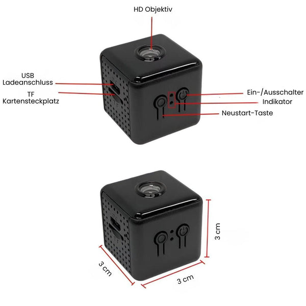 WLAN Überwachungskamera für außen und innen | Kabellose Mini Kamera mit Live Handyübertragung | SicherBlick
