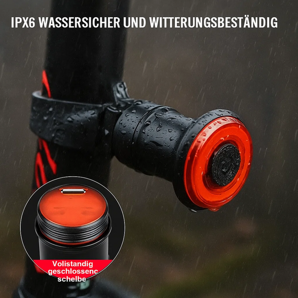 Rücklicht & Bremslicht für Fahrrad und Rennrad mit 6 Modi und Akku | Lumirad