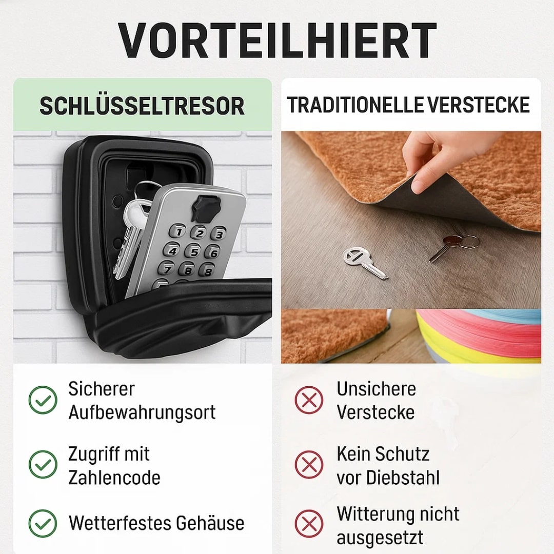 Schlüsseltresor Außen | Schlüsselsafe mit Code | SafeHaus