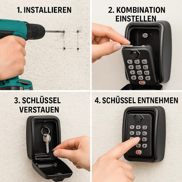 Schlüsseltresor Außen | Schlüsselsafe mit Code | SafeHaus