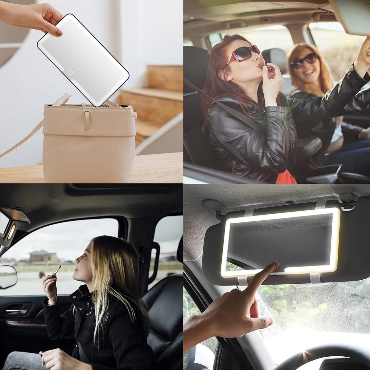 Schminkspiegel mit Licht für Auto | Beleuchteter Kosmetikspiegel | GlowVisor