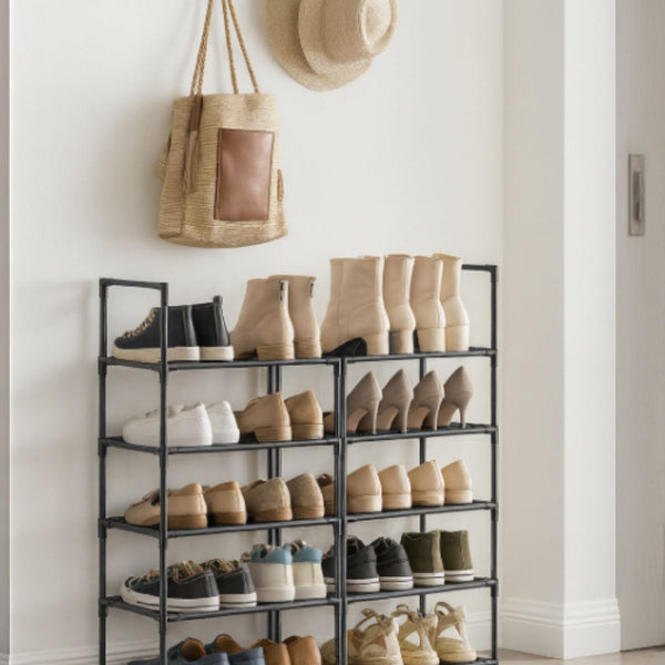 Schuhschrank aus Metall | Schmales Schuhregal | Platzsparende Schuhaufbewahrung | StahlLine