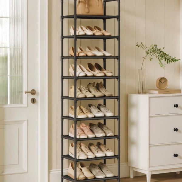 Schuhschrank aus Metall | Schmales Schuhregal | Platzsparende Schuhaufbewahrung | StahlLine