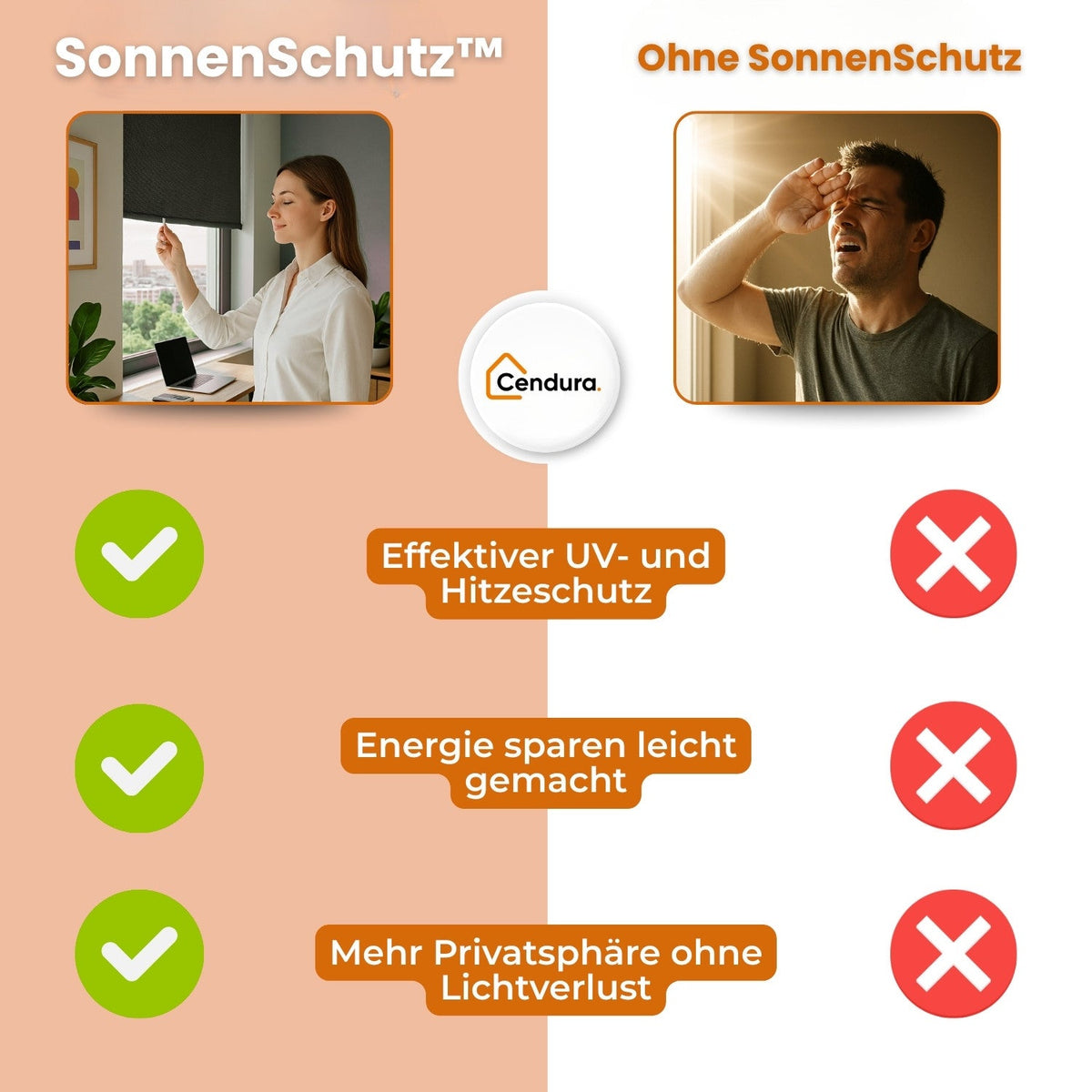 Sonnenschutz & Sichtschutz Rollos ohne Bohren | SonnenSchutz