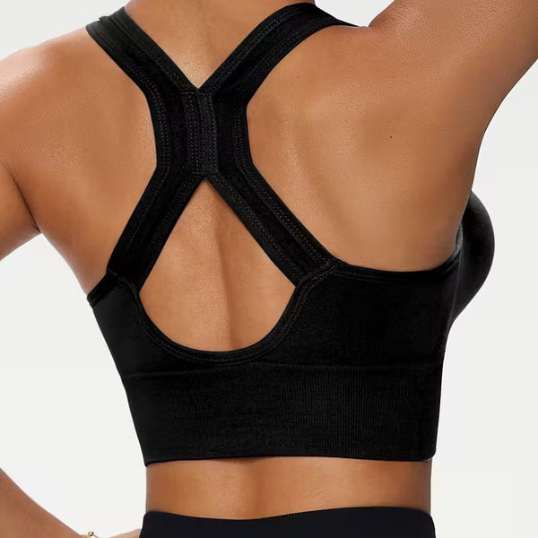 Sport BH mit Reißverschluss ohne Bügel für Damen | Push up BH | Zentiva