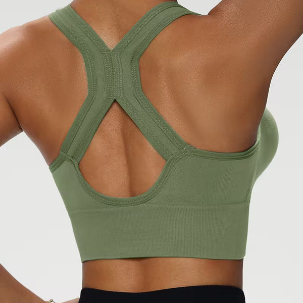 Sport BH mit Reißverschluss ohne Bügel für Damen | Push up BH | Zentiva