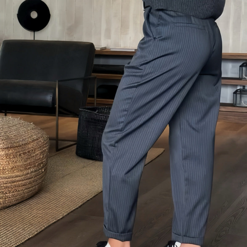 Damen Blazerhose mit hohem Bund | Gerade geschnittene Business-Hose | Elegante Freizeit- & Bürohose