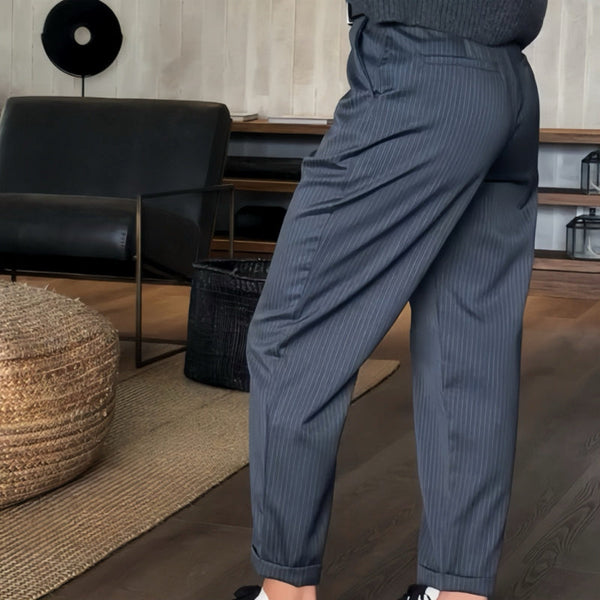 Damen Blazerhose mit hohem Bund | Gerade geschnittene Business-Hose | Elegante Freizeit- & Bürohose