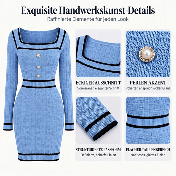 FormVollendet™ Figurbetontes Langarm-Strickkleid
