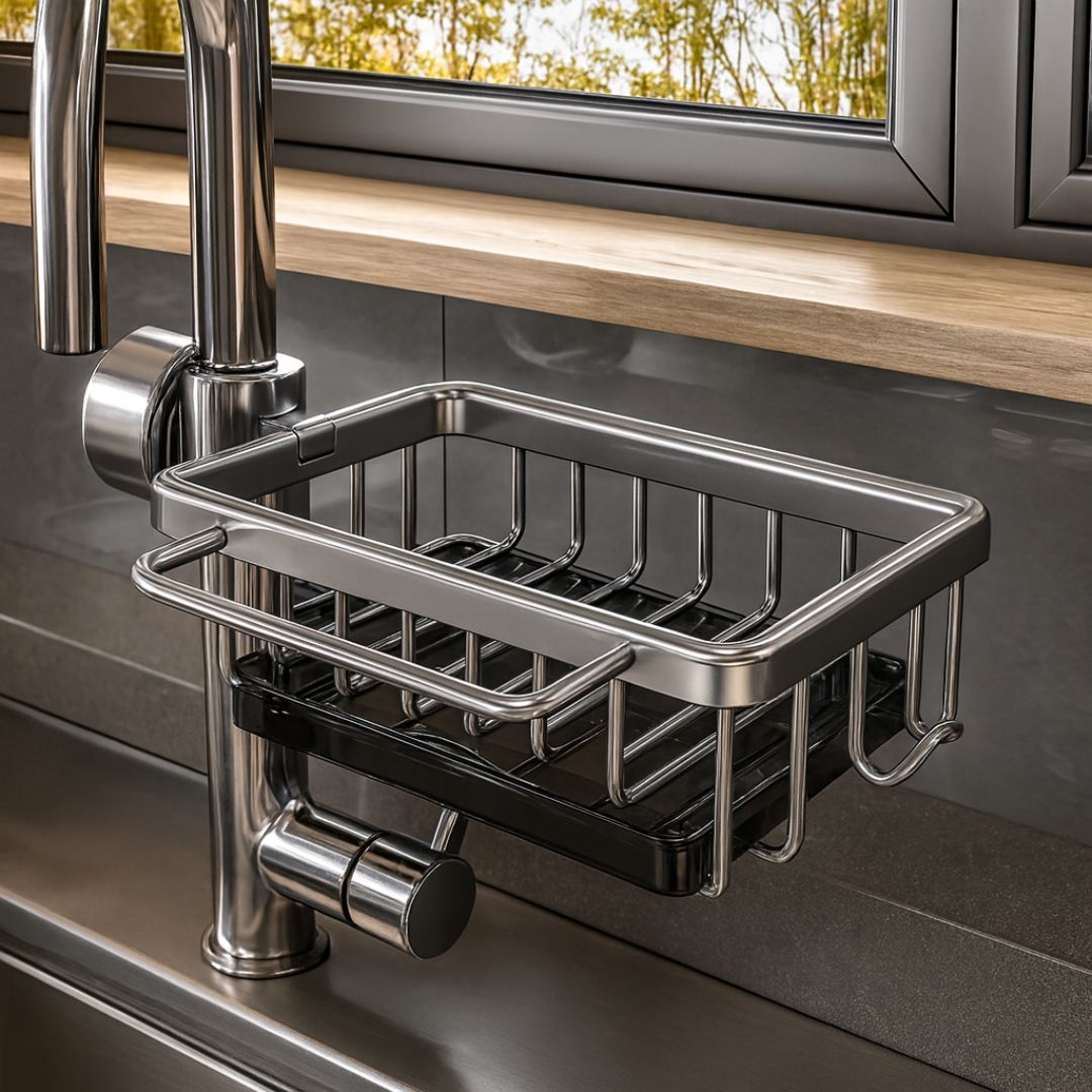 Spülbecken Organizer | Spülorganizer Schwarz & Silber | SpülFix