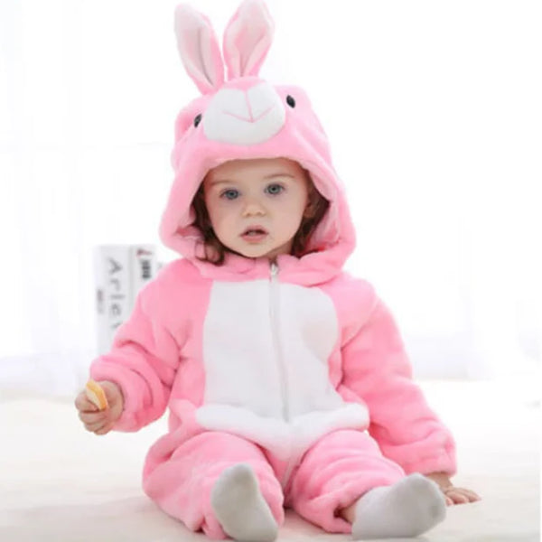 Strampler für Babys | Baby Fleece Overall | Tier Onesie | Wolklin