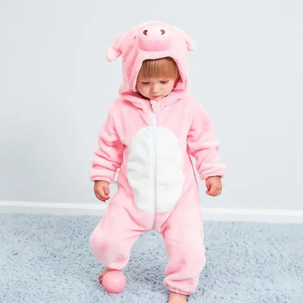 Strampler für Babys | Baby Fleece Overall | Tier Onesie | Wolklin