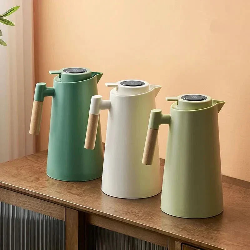 Thermoskanne mit Temperaturanzeige | Isolierkanne 1 Liter für Kaffee & Tee | Heatina