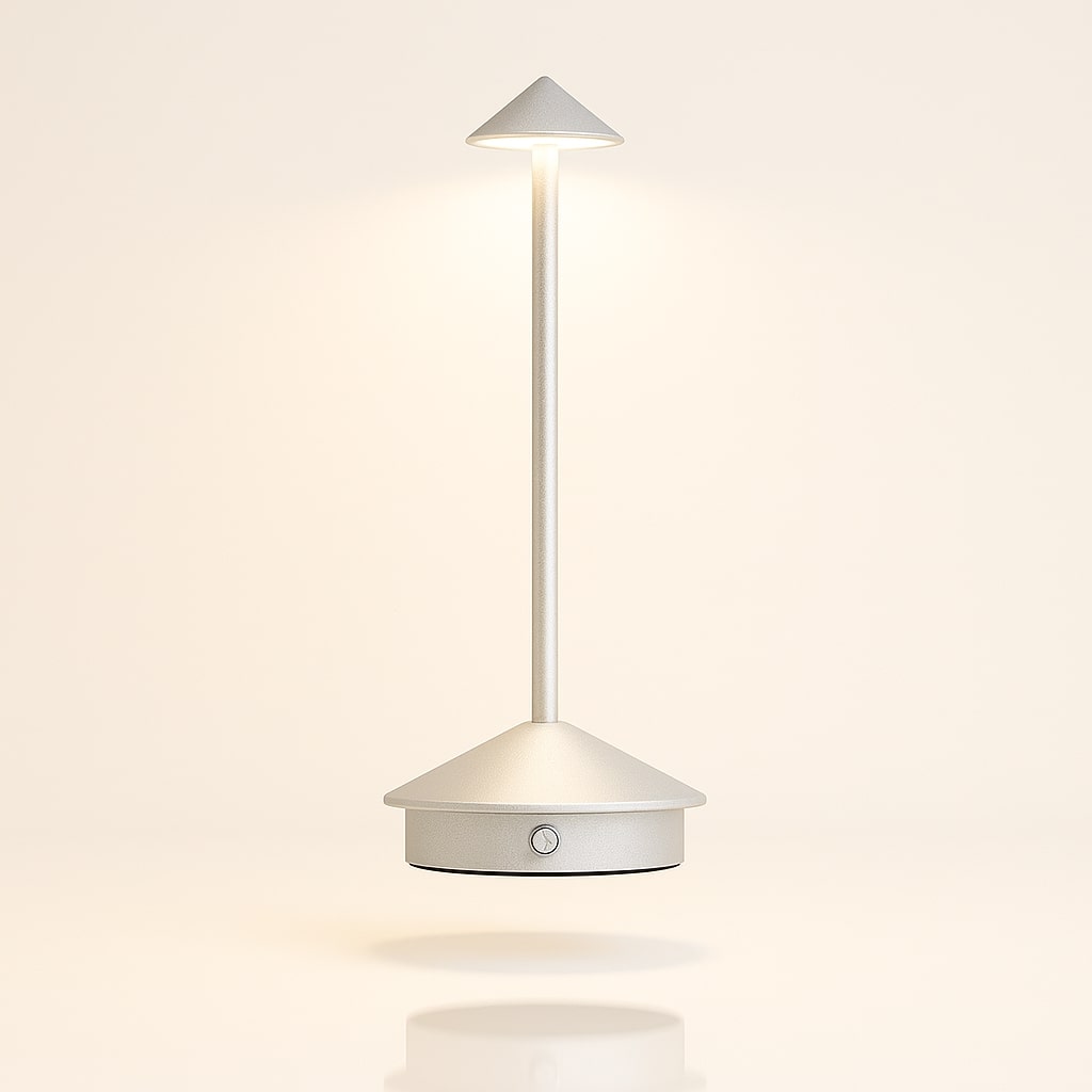 Tischleuchte mit Akku | Kabellose Tischlampe | Dimm­bare Lampe mit Touch | Lunelle